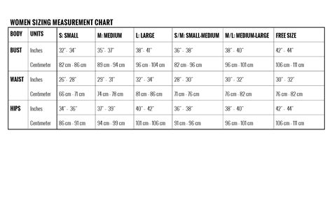 Toit Volant Sizing Measurement Chart In Inches And Centimeter