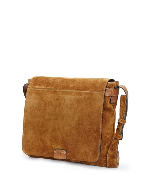 Lyst Frye Chris Suede Messenger Bag In Brown For Men