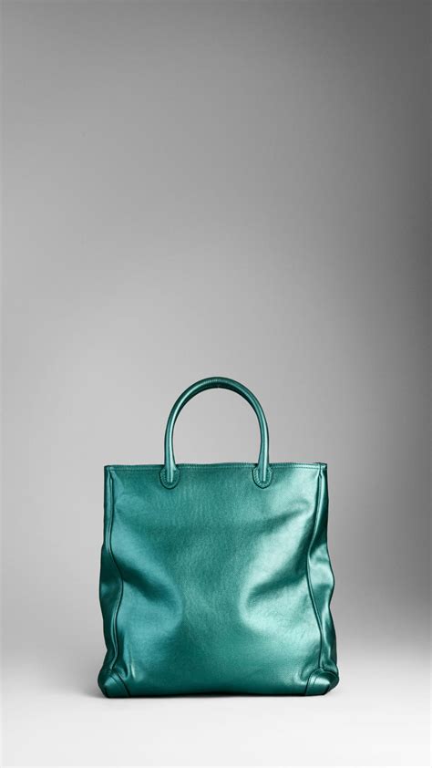 Larger goals in your life. Burberry Metallic Leather Tote Bag in Green for Men - Lyst