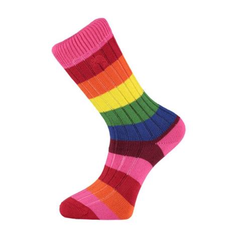 Rainbow Multi Stripe Cotton Socks 10 Liked On Polyvore Featuring Intimates Hosiery Socks