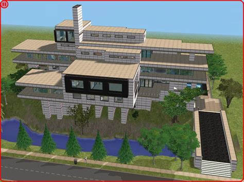 Sims 2 Modern White Hillside Mansion By Ramborocky On Deviantart