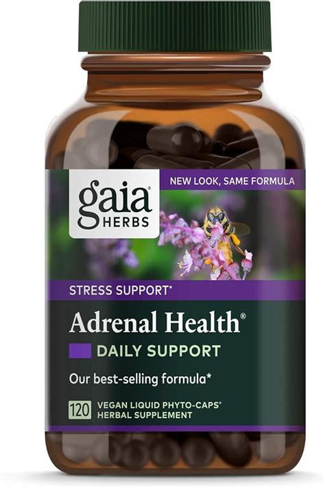 gaia herbs adrenal health daily support vegan liquid phyto capsules stress relief