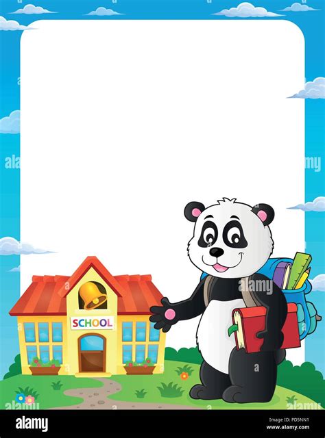 School Panda Theme Frame 1 Eps10 Vector Illustration Stock Vector