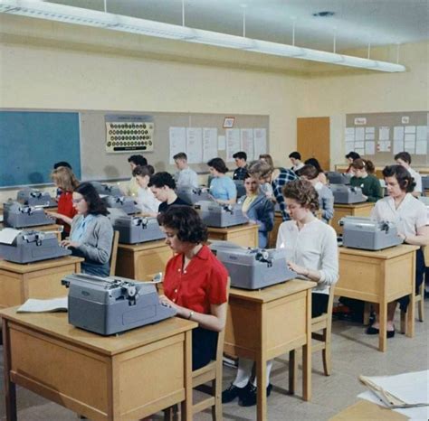 Capturing The Art Of Typing Vintage Photographs Show High School Typing Classes From S To