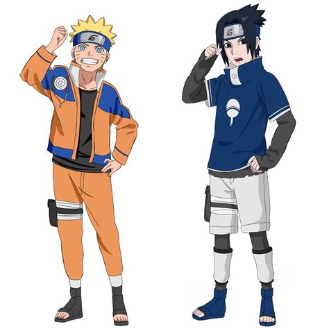 Naruto E Sasuke Artista Imagina Os Personagens Com A Mesma Idade Em