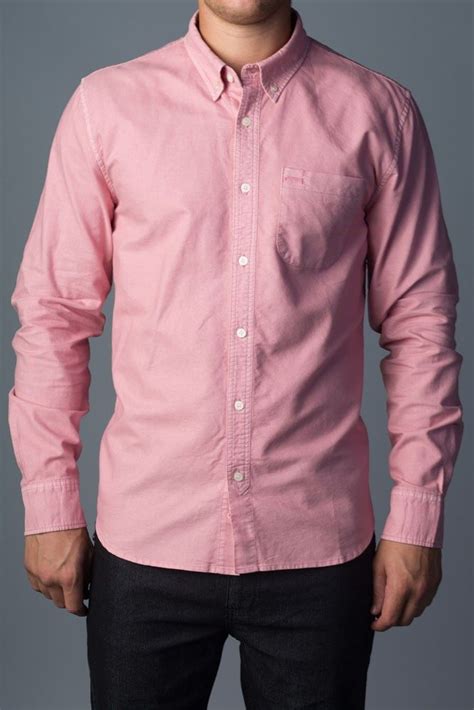 The Core Perfect Button Down Shirt In Once Was Red Pink Shirt Men