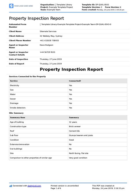 Property Condition Report Template Free PRINTABLE TEMPLATES