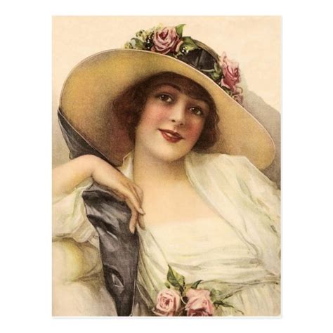 1900s Vintage Victorian Woman Postcard Zazzle