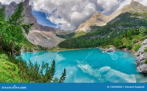 Sorapiss Lake In Italian Alps Europe Stock Photo Image Of Dolomite
