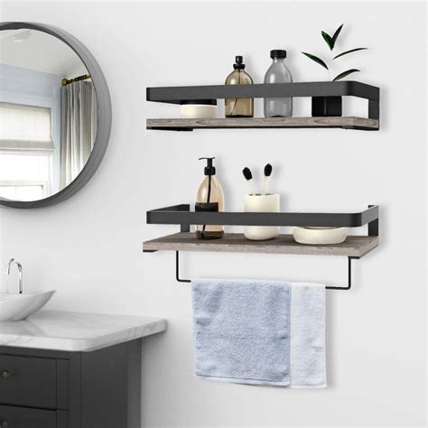 Bathroom towel caddy shelf that is functional and stylish. Audoc Floating Shelves Wall Mounted 2 Set, Bathroom Shelf ...