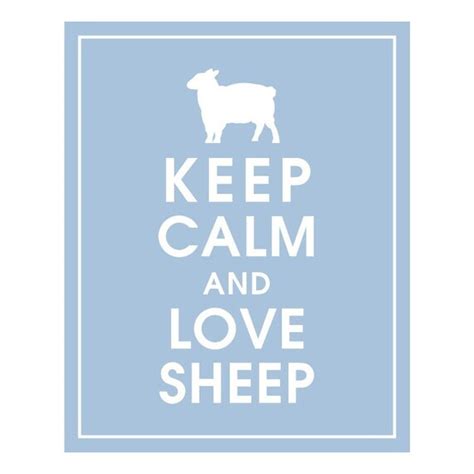 Keep Calm And Love Sheep Art Print Featured In Blue Icing