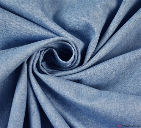 8oz Washed Denim Fabric Mid Blue 100 Cotton