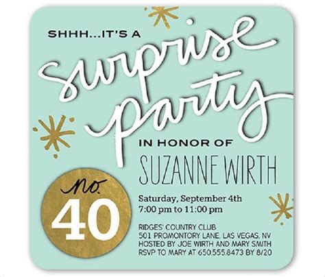 Surprise Birthday Invitations Templates Party Invite Template