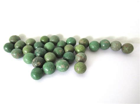Green Marbles Set Of 30 Green Antique Clay Marbles 7d4g10ck1