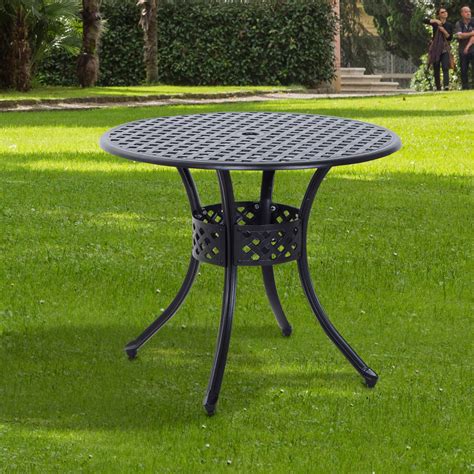 Outsunny 33 Round Outdoor Dining Table Cast
