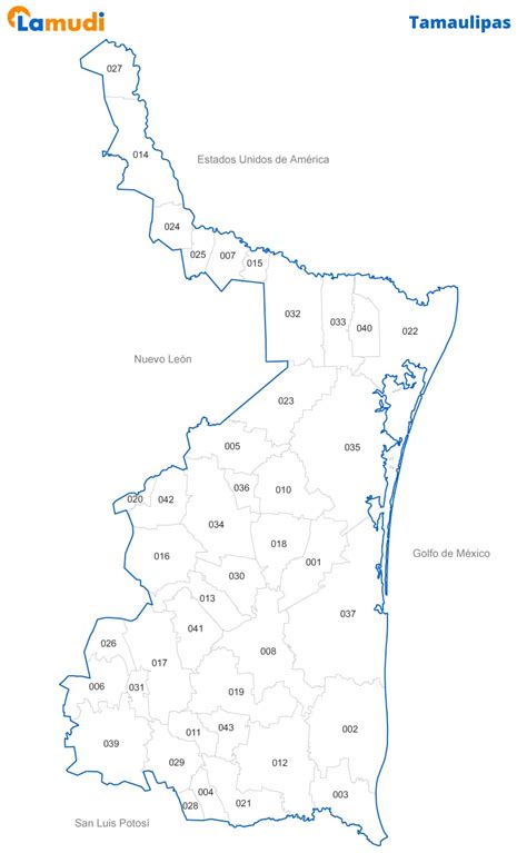 Mapa De Tamaulipas División Municipal Del Estado De Tamaulipas Lamudi