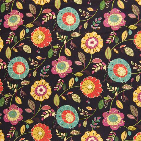 Jul 07, 2015 · floral print sweetheart dress tip: Midnight Black Floral Cotton Upholstery Fabric