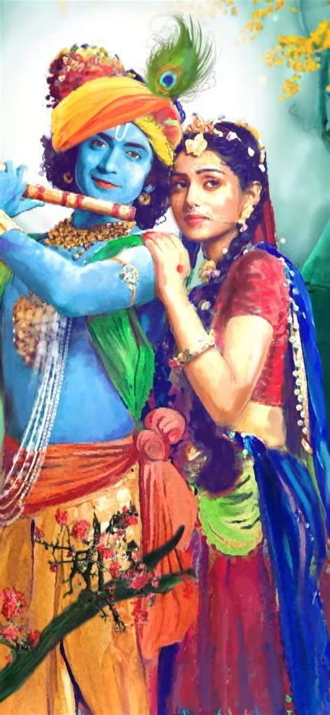 Radha Krishna Playing Holi Wallpaper