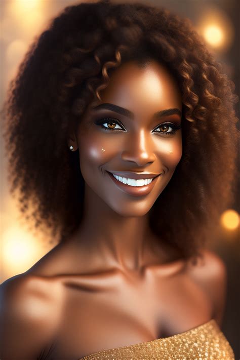 Lexica Woman Light Brown Skin Sparkling Skin Smiling 3d