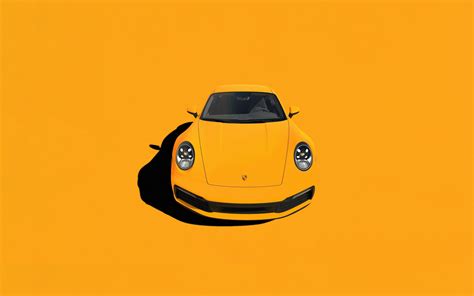 Download Wallpaper 1920x1200 Porsche 911 Yellow Sportcar Minimal 16