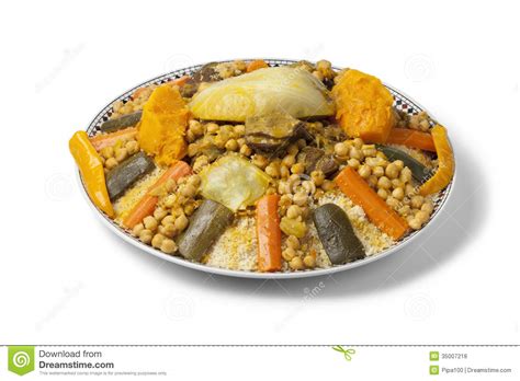Découvrez cette recette spéciale de couscous marocain. Plat marocain de couscous photo stock. Image du assiette ...
