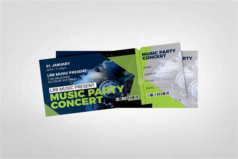 PSD Concert Event Ticket Design · Graphic Yard | Graphic Templates Store
