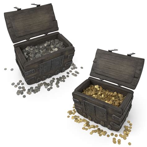 Perfect for adding detail and realism to your rendering projects. 3D model Treasure Chest Gold Silver | CGTrader