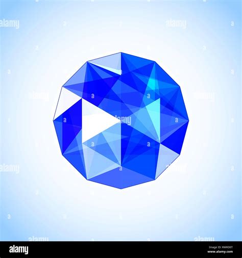 Realistic Sapphire Shaped Blue Gem Vector Illustration Stock Vector