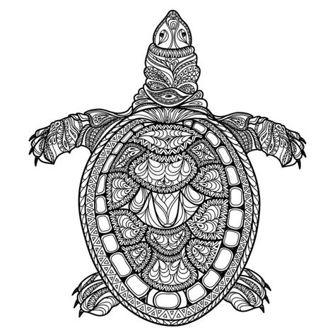 Turtle Isolated Zentangle Tribal Stylized Turtle Doodle Royalty Free