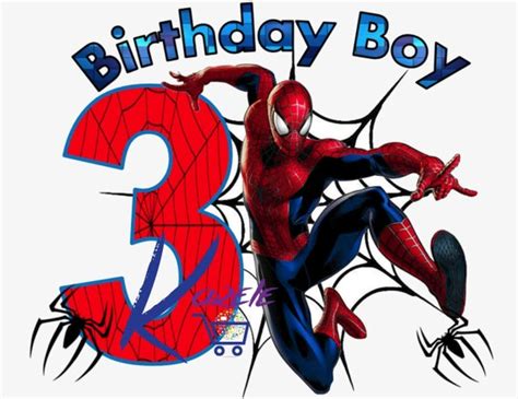 Spiderman 3rd Birthday Digital file. PNG No name | Etsy