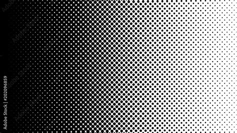 Gradient Halftone Dots Background Horizontal Vector Illustration Black
