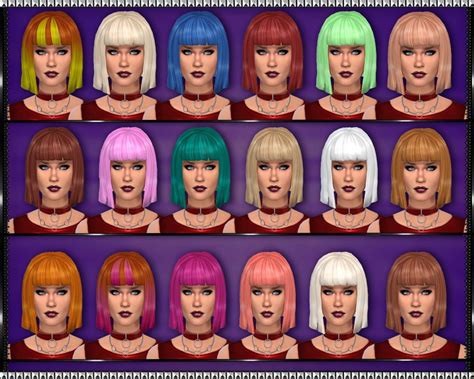 The Sims 4 Srslysims Retexture Of Tok—sik S Bob With Bangs Hairstyle