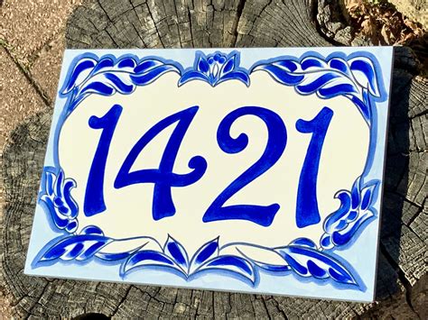 Cobalt Blue And White Ceramic House Numbers Italian Porcelain Etsy