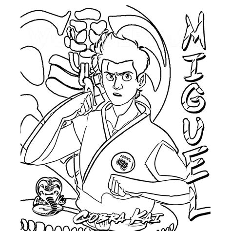 Cobra Kai Coloring Pages Miguel - XColorings.com