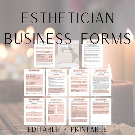 Esthetician Forms Editable Pdfs Client Intake Form Etsy