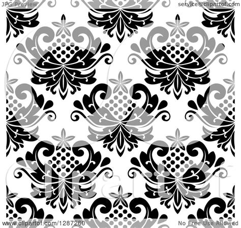 Clipart Of A Seamless Background Design Pattern Of Black