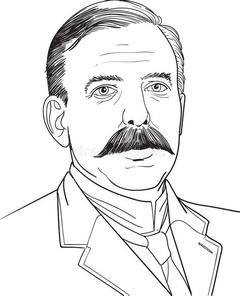 Vector De Retrato De Dibujos Animados De Ernest Rutherford Ilustración