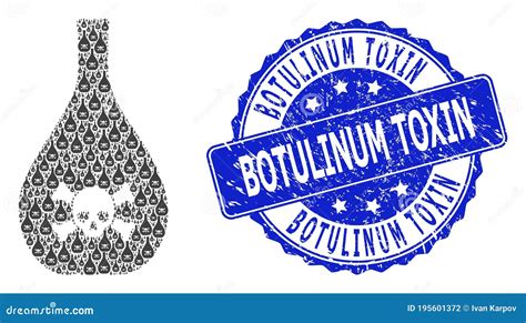 Rubber Botulinum Toxin Round Seal And Recursive Poison Jug Icon