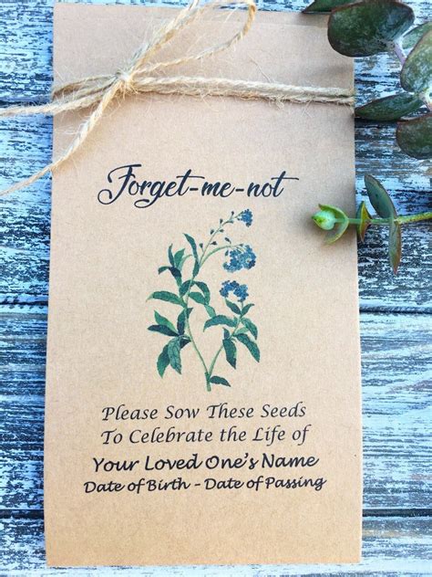 50 Forget Me Not Personalized Life Celebration Flower Seeds Etsy In