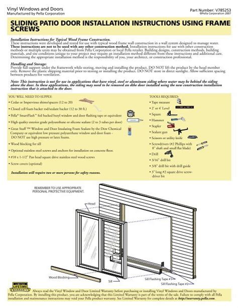 Pella Patio Door Handle Instructions Patio Ideas