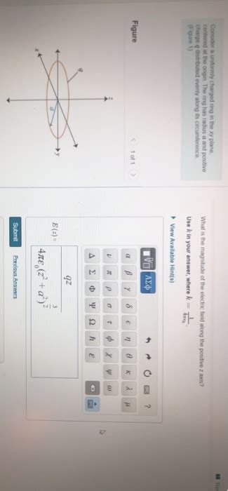 Solved Consider A Uniformly Charged Ring In The Xy Plane