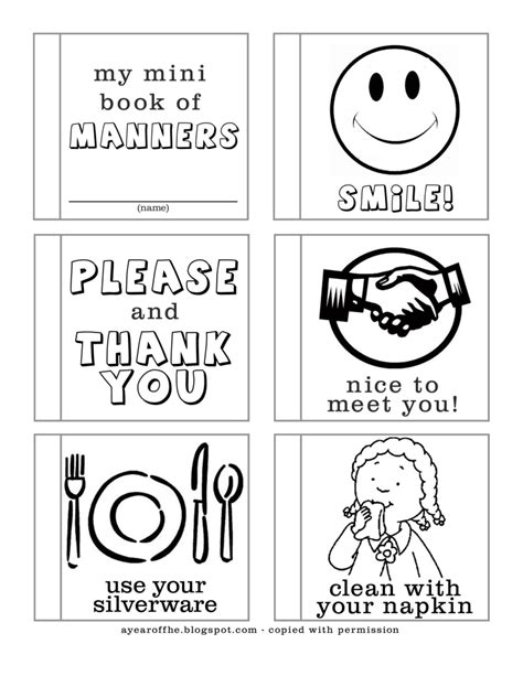 Free Printable Manners Worksheets