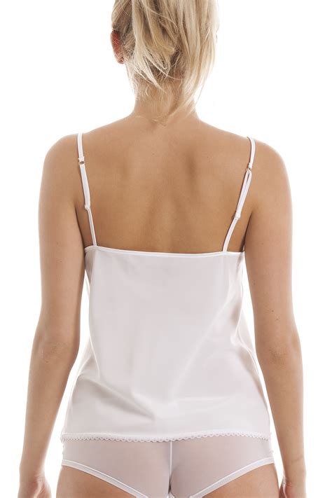 Luxury White Lace Trim Camisole Top