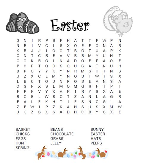Easter Word Search Puzzles Best Coloring Pages For Kids