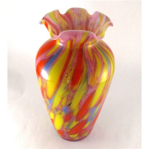 Vintage Hand Blown Multi Colored Glass Vase By Lavorazione Arte Murano Chairish