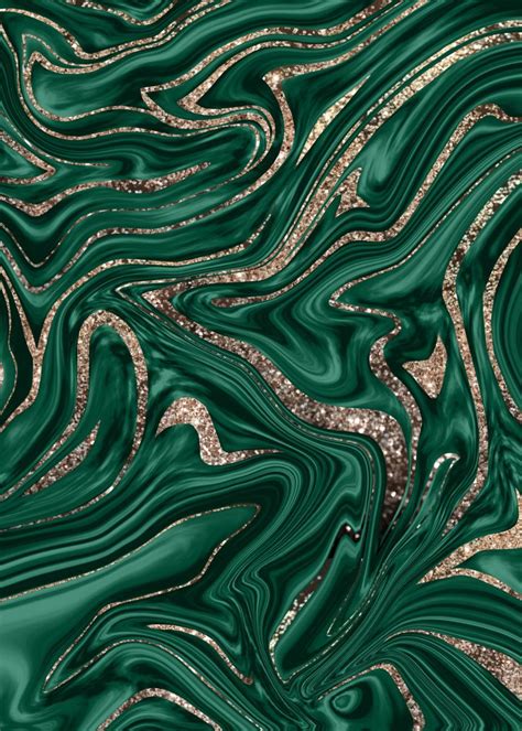 Emerald Glitter Marble 1 Poster By Anitas And Bellas Art Displate