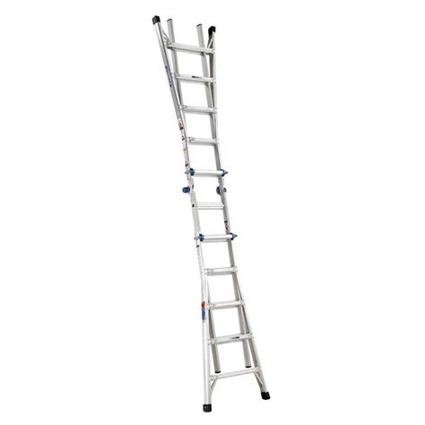 Werner 22 Ft Reach Aluminum Telescoping Multi Position Ladder With 300