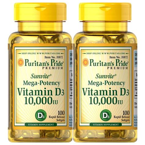 Buy Puritans Pride Vitamin D3 10000 Iu 100 Softgels Support Immune