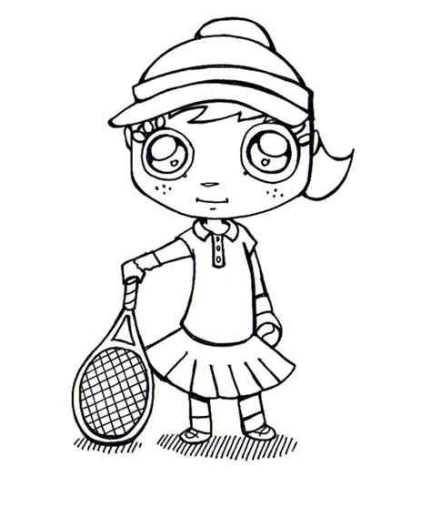 Especialmente la exigencia sobre la reacción, velocidad y control del cuerpo, un entrenamiento que. Desenho de Menina e raquete de tênis para colorir ...
