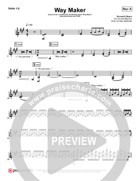 Way Maker Violin Sheet Music Pdf Mandisa Praisecharts